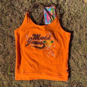 Mudd Jeans Orange and Brown Crop Tank Top